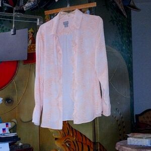 Chico's Orange Patterned Button-Up Shirt